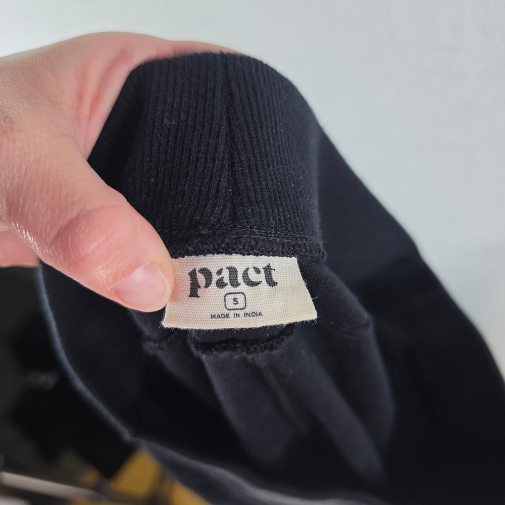 Pact Organic Cotton Velour Lounge Pants Black Wide Leg Small - Picture 3 of 6